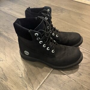 ✨ Timberland Women's 6-Inch‎ Premium Waterproof Boots - Black Nubuck - Size 8 ✨